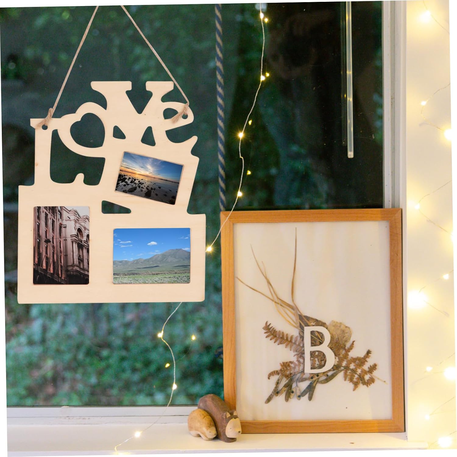 4pcs Hollow Love Wooden Photo Frame DIY Picture Frame Xmas