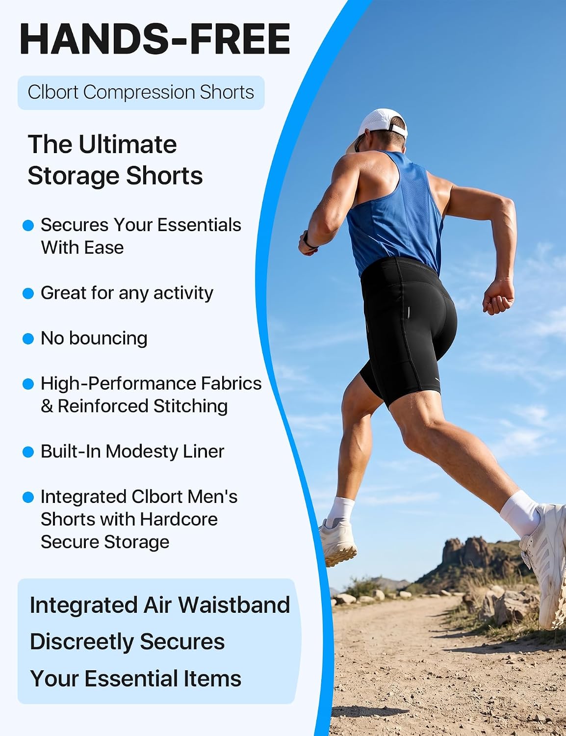 Men's Running Compression Shorts 7" Lightweight Biker Shorts with Pockets | Multi-Pockets with Reflective, Built-in Drawstring, Performance Sports Quick-Drying Workout Shorts for Training Athletic Gym