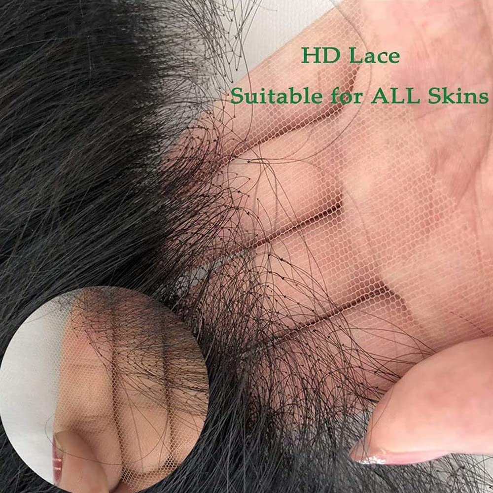ten chopsticks Kinky Straight Hair Wig 360 HD Transparent Lace Front Wig Human Hair Wigs 150% Density Yaki Straight Human Hair Wig for Women Full End Glueless Brazilian Hair 360 HD Lace Wig 26 Inch