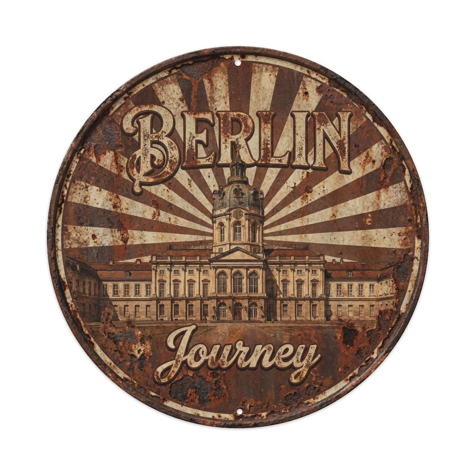 Yrnq 8X8inch Vintage Style Vintage Travel Berlin Germany Nostalgia Metal Tin Sign