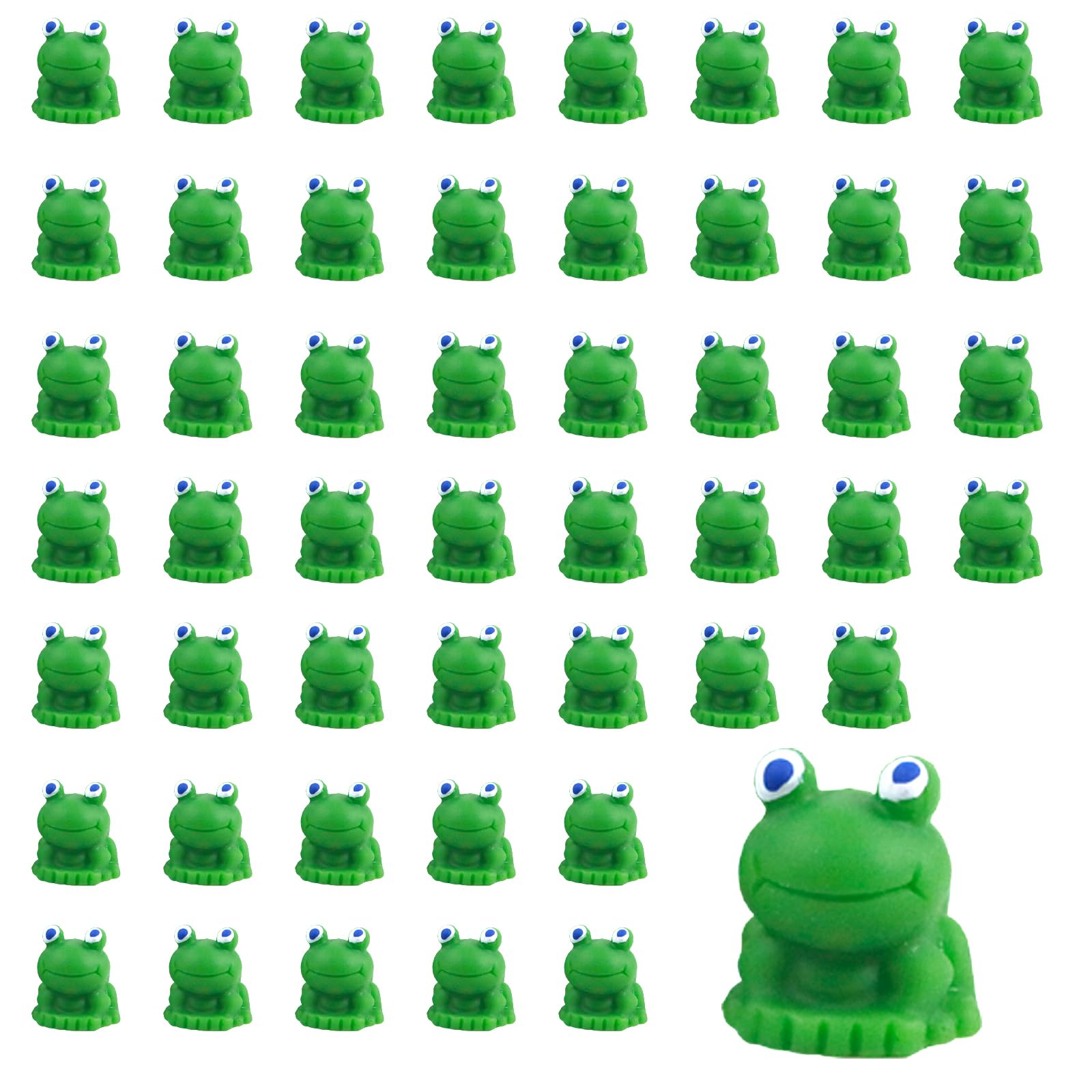 SHEHARUHI 50 Pcs Green Mini Frog Garden Decor (Green)
