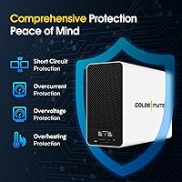 Vista 9 de GOLDENMATE 2000 VA/1600 W Batería de reserva de alimentación ininterrumpida (UPS) de litio y protector de sobretensiones, fuente de alimentación