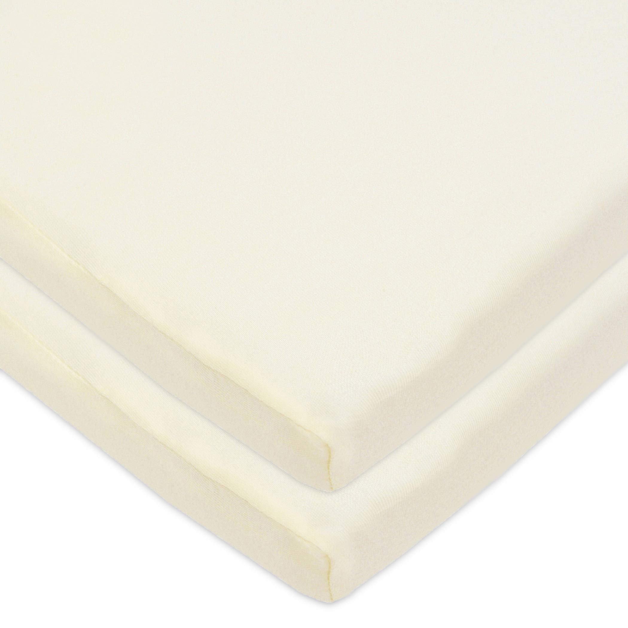 Drap housse berceau 100% coton jersey naturel crème American Baby Company de qualité (Lot de 2)