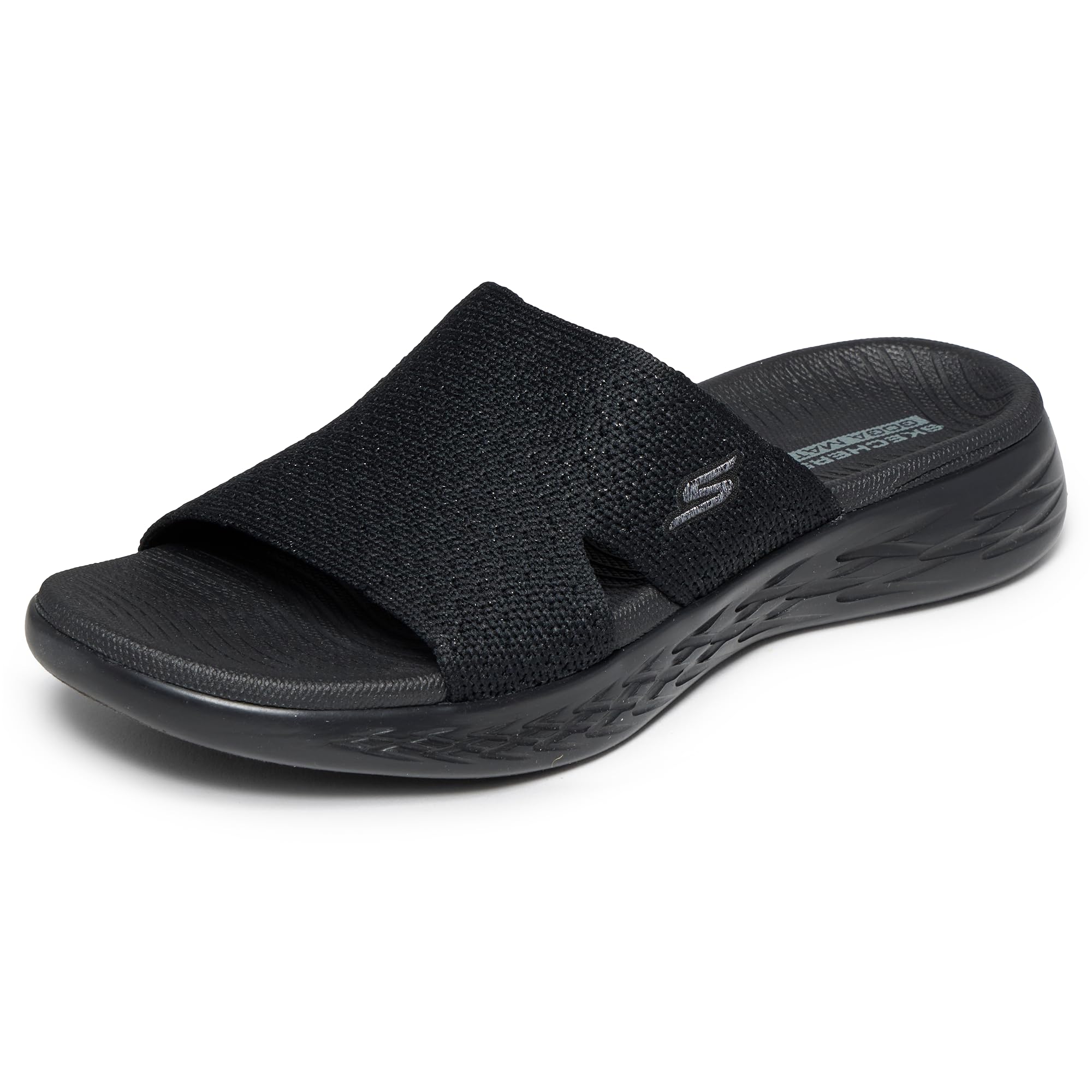 Skechers Women's Black On-The-Go 600 - Adore Sandals In Size 7 | Textile, Vegan, Machine Washable