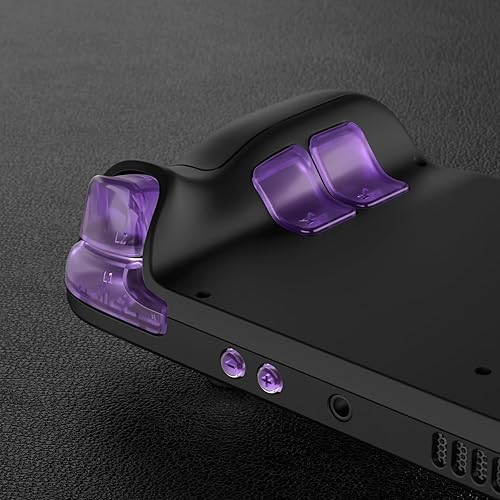 Miniatura 6 de eXtremeRate Juego completo de botones de repuesto color morado atómico transparente para Steam Deck, parachoques ABXY D-pad personalizados para