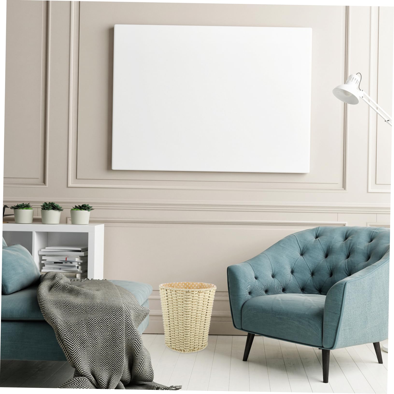 Mobestech Cesta Ropa Sucia Tejida con Cuerda de Papel Beige, Gran Capacidad y Diseño Compacto para Organizar y Almacenar Hogar o Baño