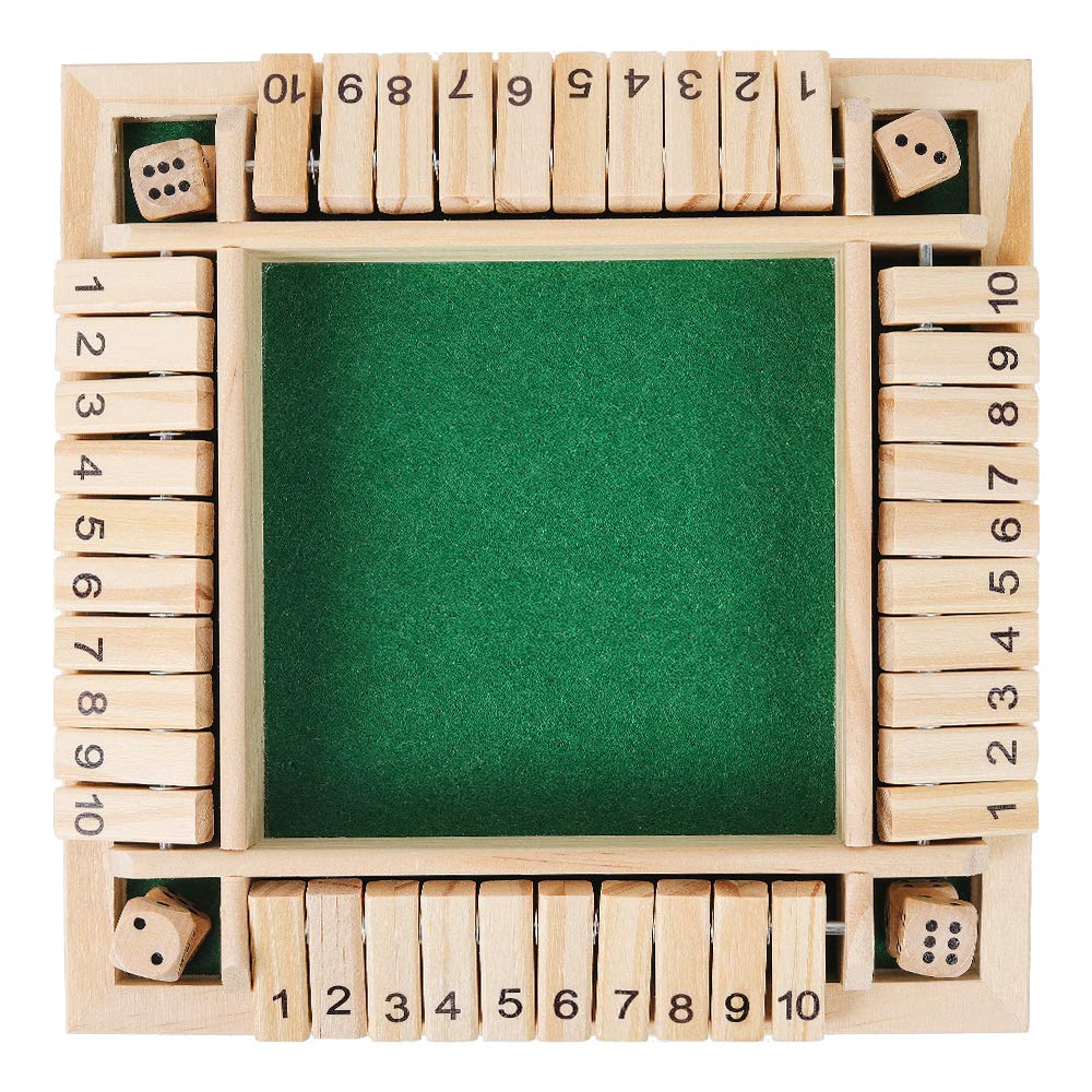 Buy Shut The Box Wooden Dice Board Game 4 Players for Kids Adults