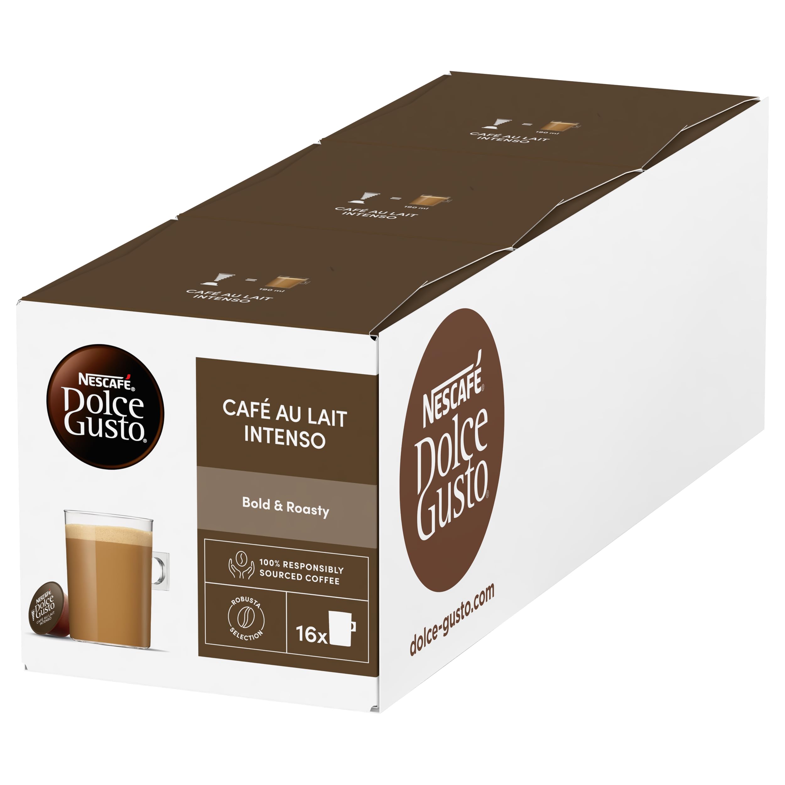 NESCAFÉ DOLCE GUSTO Café Au Lait Intenso 48 Drinks Pack of 3