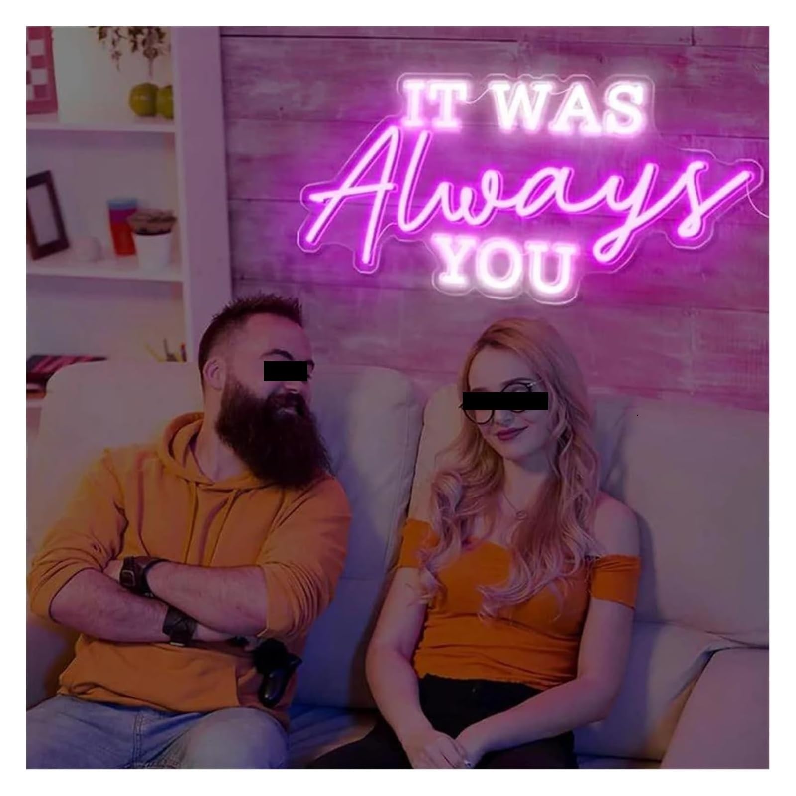Segno di luce al neon Insegna al neon "Sei sempre stato tu" per la proposta di matrimonio