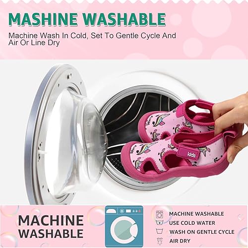 Miniatura 7 de Zapatos de agua para niños y niñas, de secado rápido, con puntera ancha, bonitos zapatos para la playa y la piscina (niños pequeños)