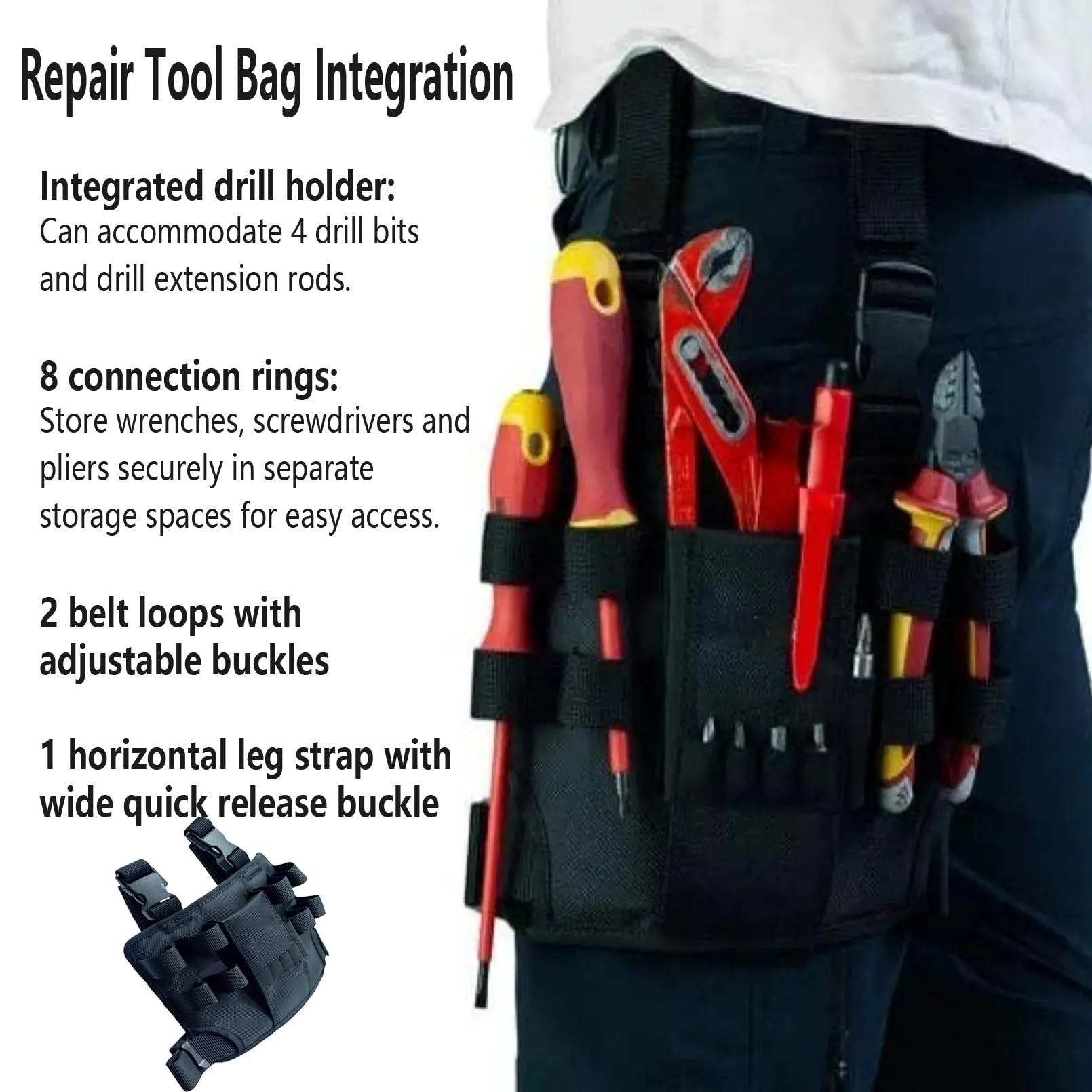 Electrician Tools Holster Z Leg With Belt Clip, Repair Tool Bag