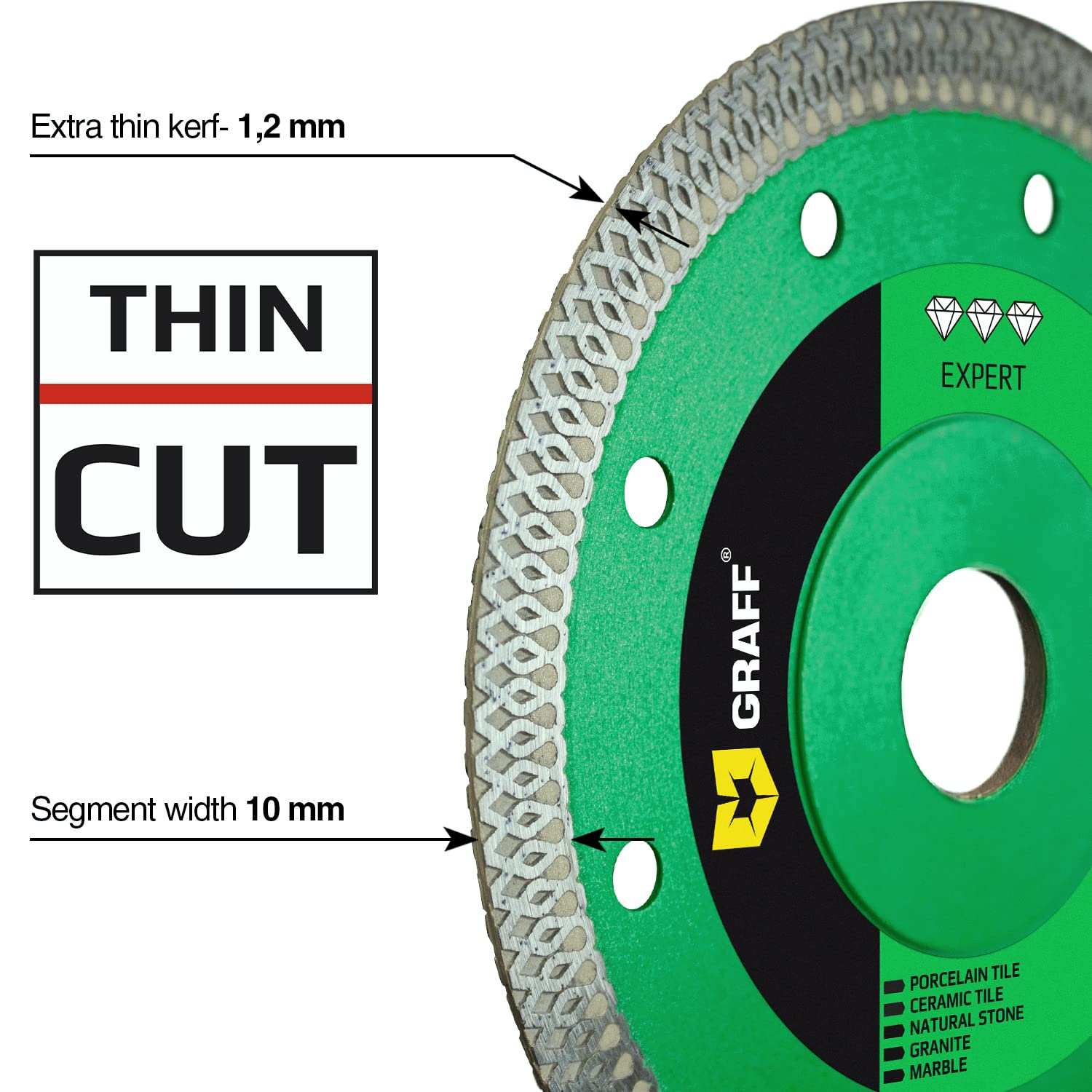 DEWALT 4-1/2 Inch Diamond Tile Blade - 7/8" Arbor For Angle Grinder, Wet/Dry Cutting For Glass & Ceramic Tile