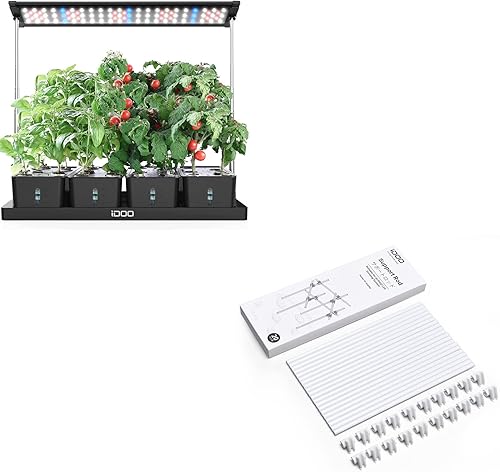 iDOO 20 cápsulas de jardín interior y 20 estacas de soporte para plantas