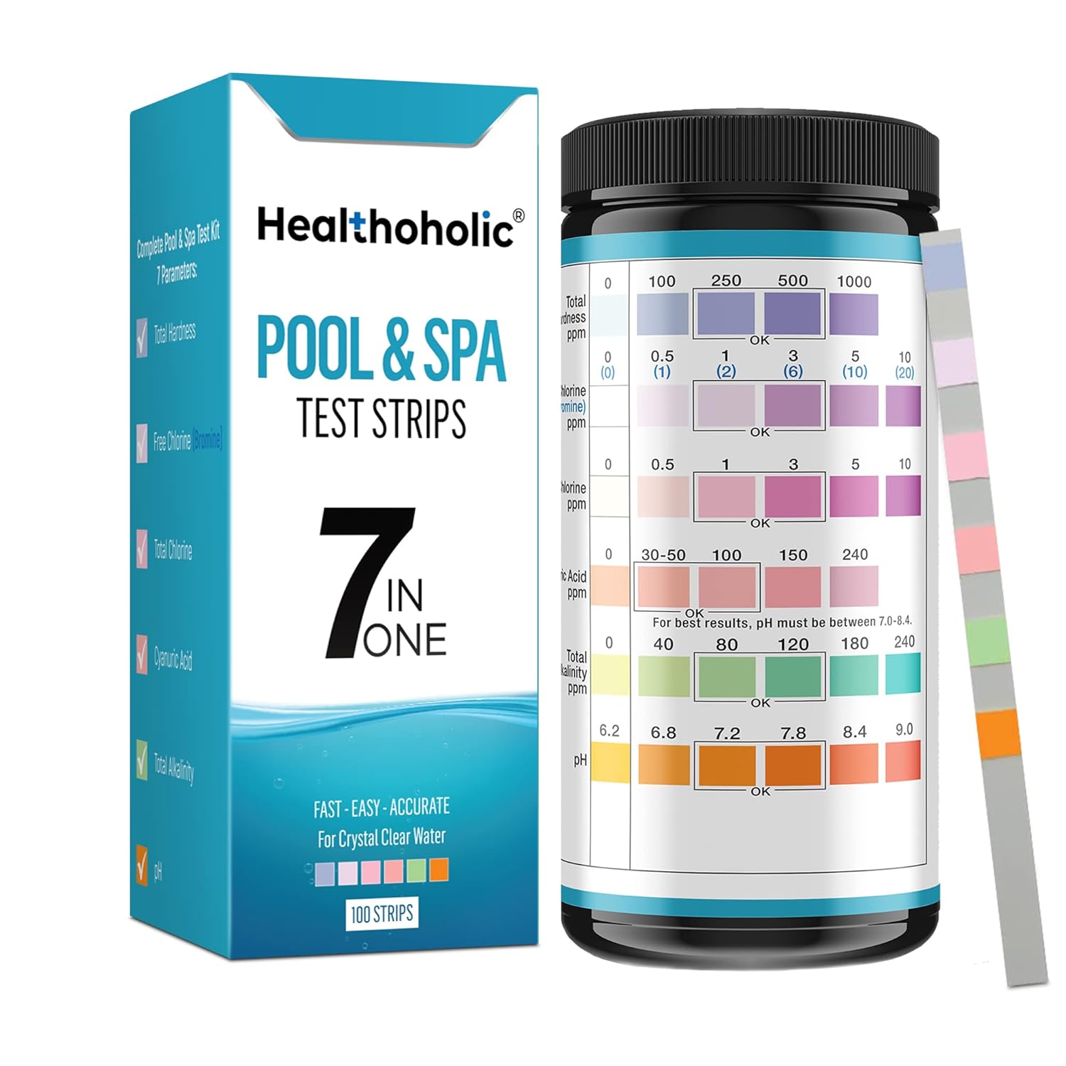 Healthoholic Pool and Spa Test Strips Easy and Accurate
