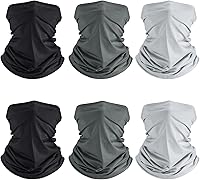 Geyoga 6-Pack UV Protection Cooling Neck Gaiters - Breathable Multifunctional Face Masks, Bandanas, Scarves for Summer Outdoors