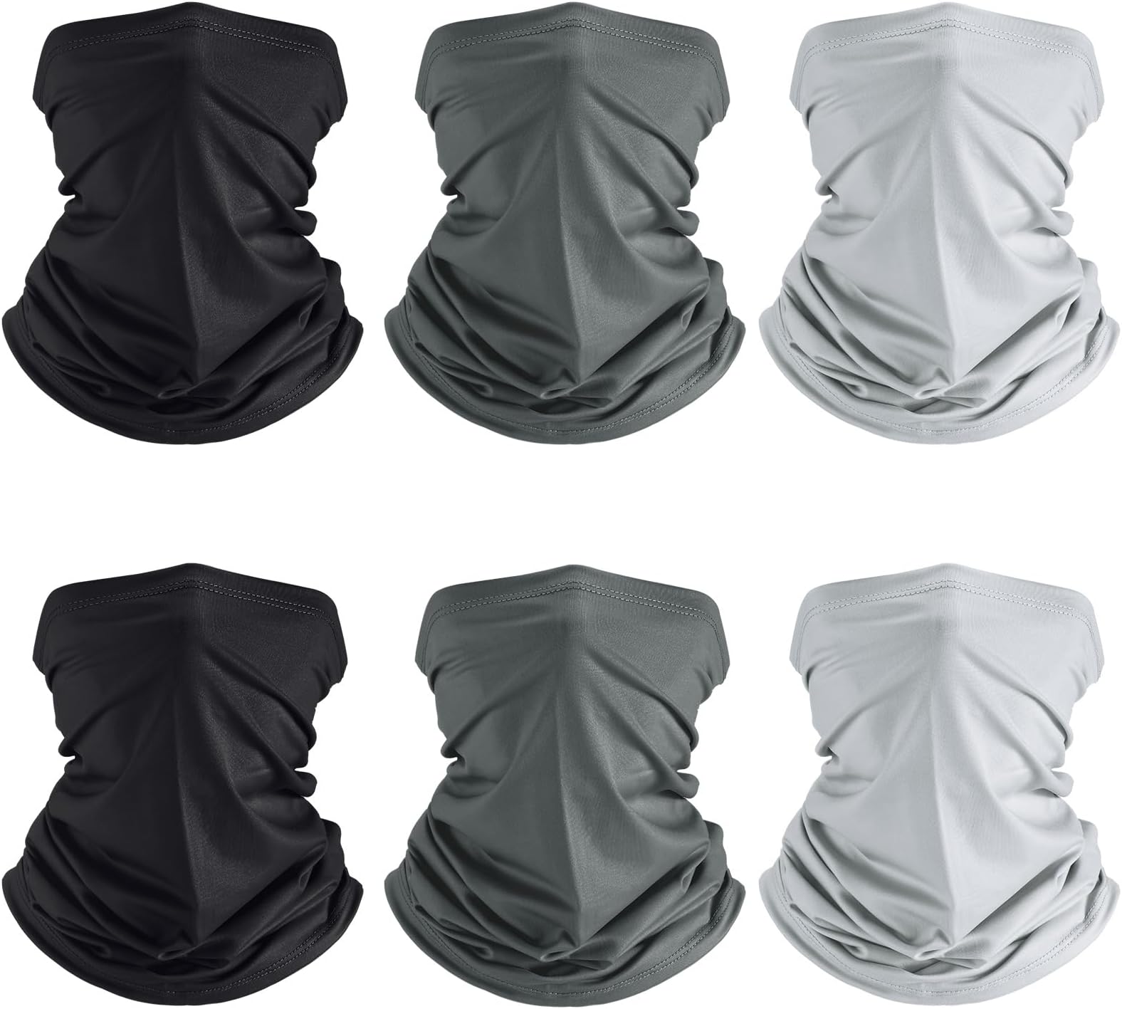 Geyoga 6 Pieces Summer UV Protection Cooling Neck Gaiter Face Clothing Neck Gaiter Mask Scarf Sunscreen Breathable Bandana