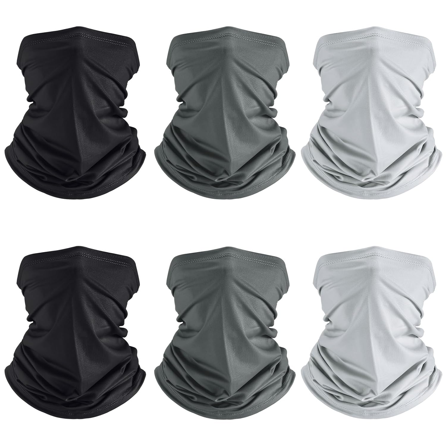 Geyoga 6 Pieces Summer UV Protection Cooling Neck Gaiter Face Clothing Neck Gaiter Mask Scarf Sunscreen Breathable Bandana