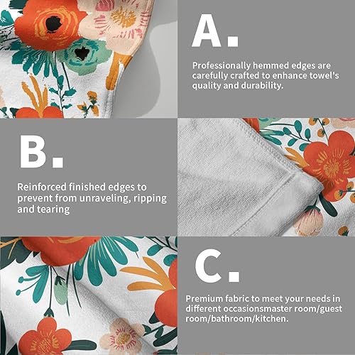 Vista 365 de Giwawa Juego de 2 toallas de mano de hojas marrones, toallas de baño bohemias suaves y delgadas, altamente absorbentes, decorativas, para cocina