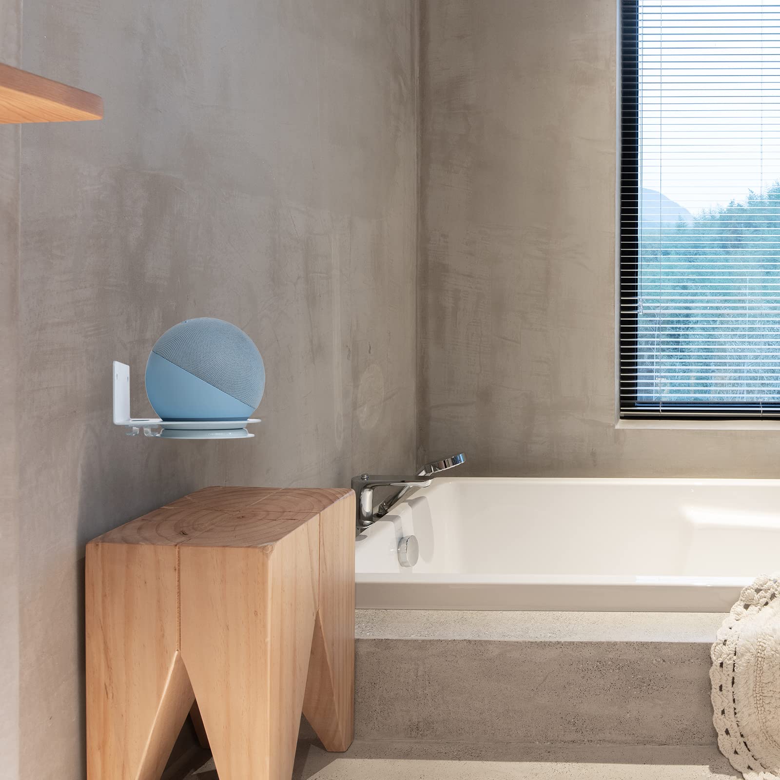 shinar Supporto Metallico a Parete per Echo Dot 4/5 e HomePod Mini con Gestione Cavi(blanc)