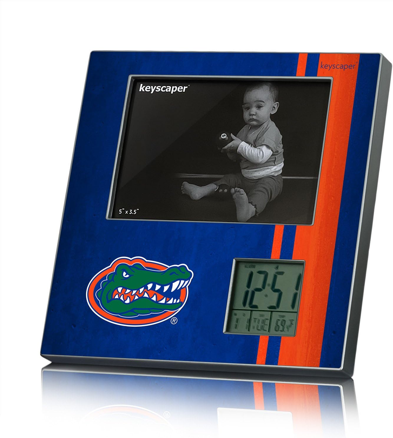 Florida Gators Picture Frame & Desk Clock officially licensed by the University of Florida Alarm Date Temperature image up to 5'x3.5'' by keyscaper