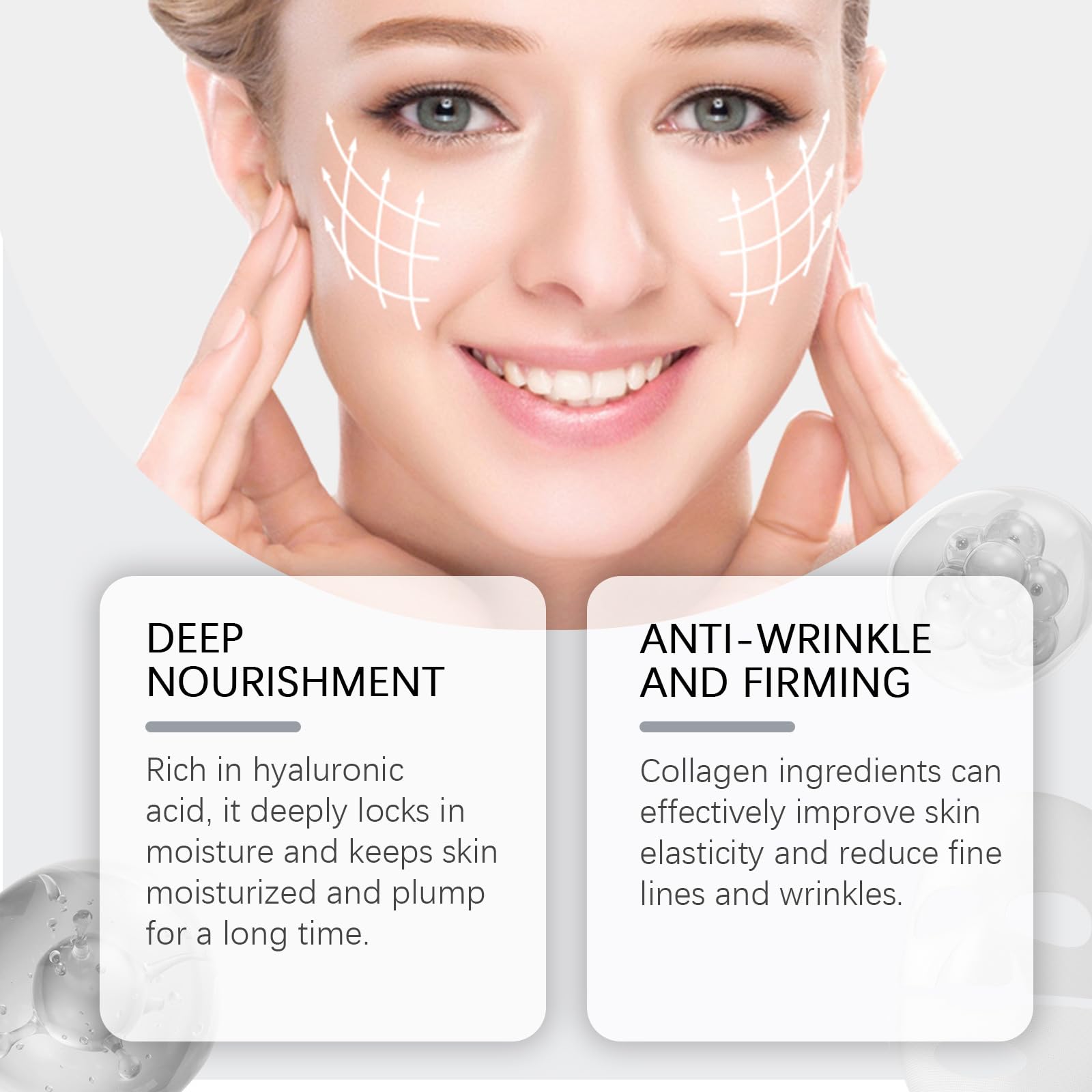 Maschera viso Nifora, maschera profonda con bio-collagene, maschera viso al collagene notturna, maschera rassodante al collagene, idratazione intensa e nutrizione della pelle, minimizzazione dei pori