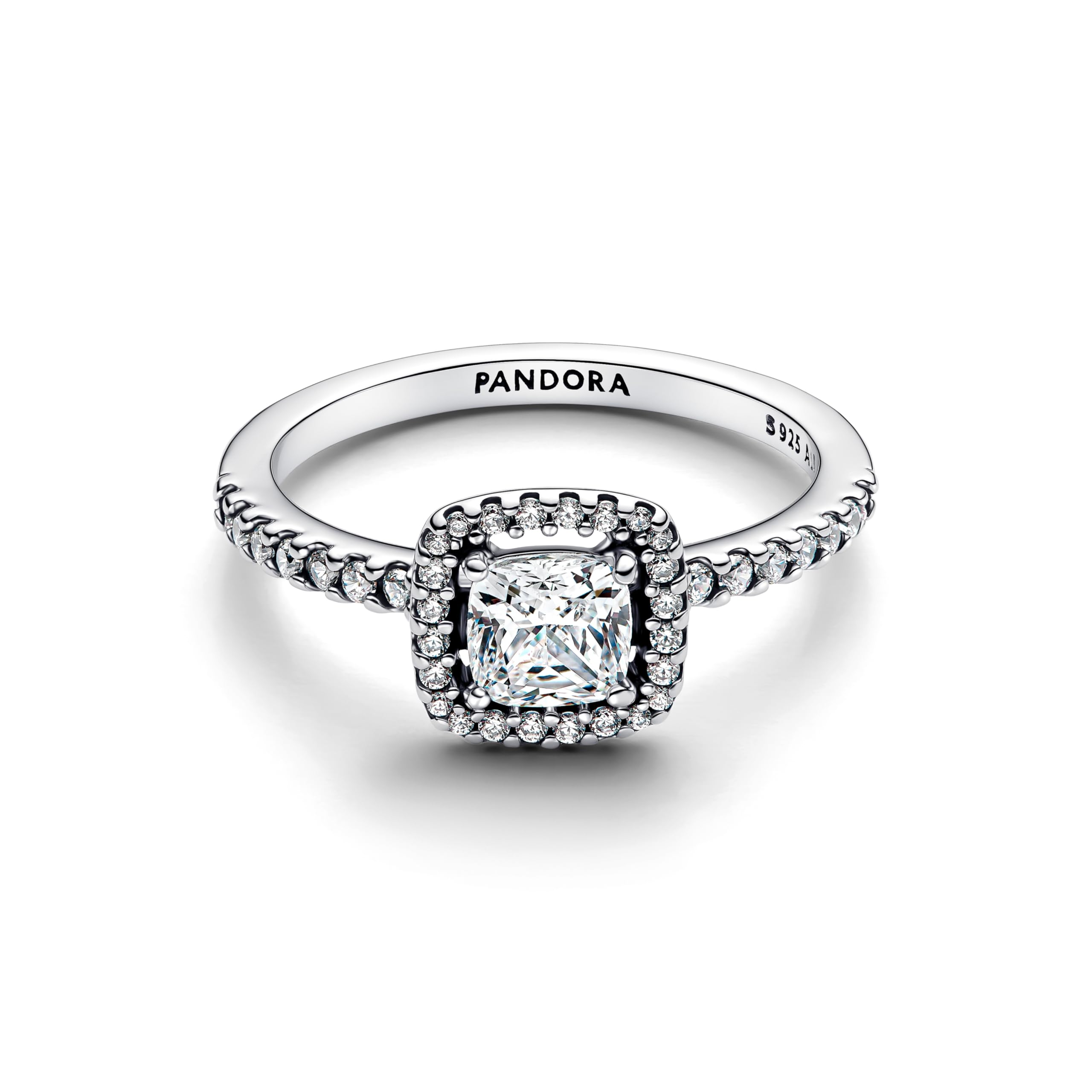 PANDORA Bague pour femme en argent carré scintillant 193555C02