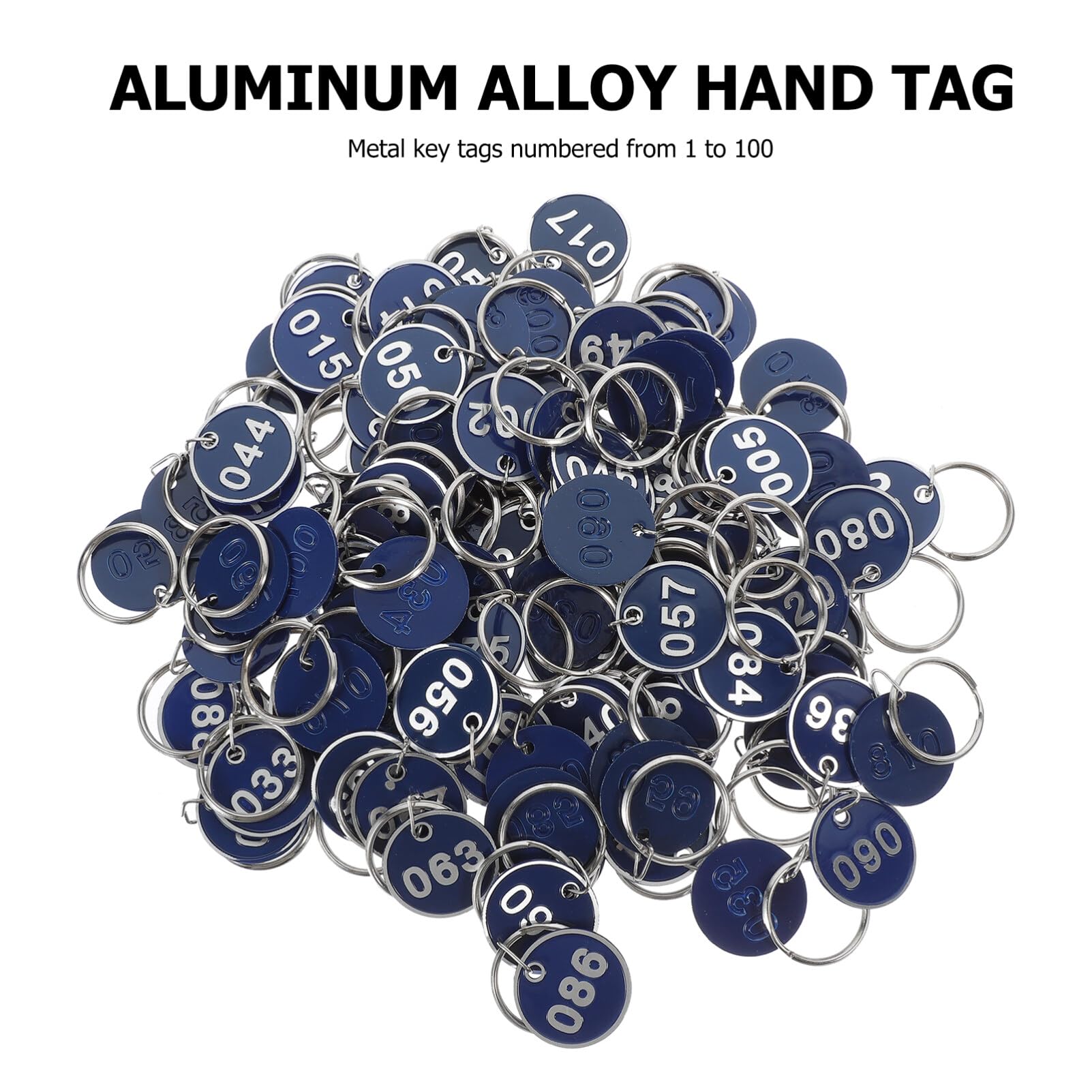 Etichette Numerate in Lega di Alluminio Blu 100 Pezzi