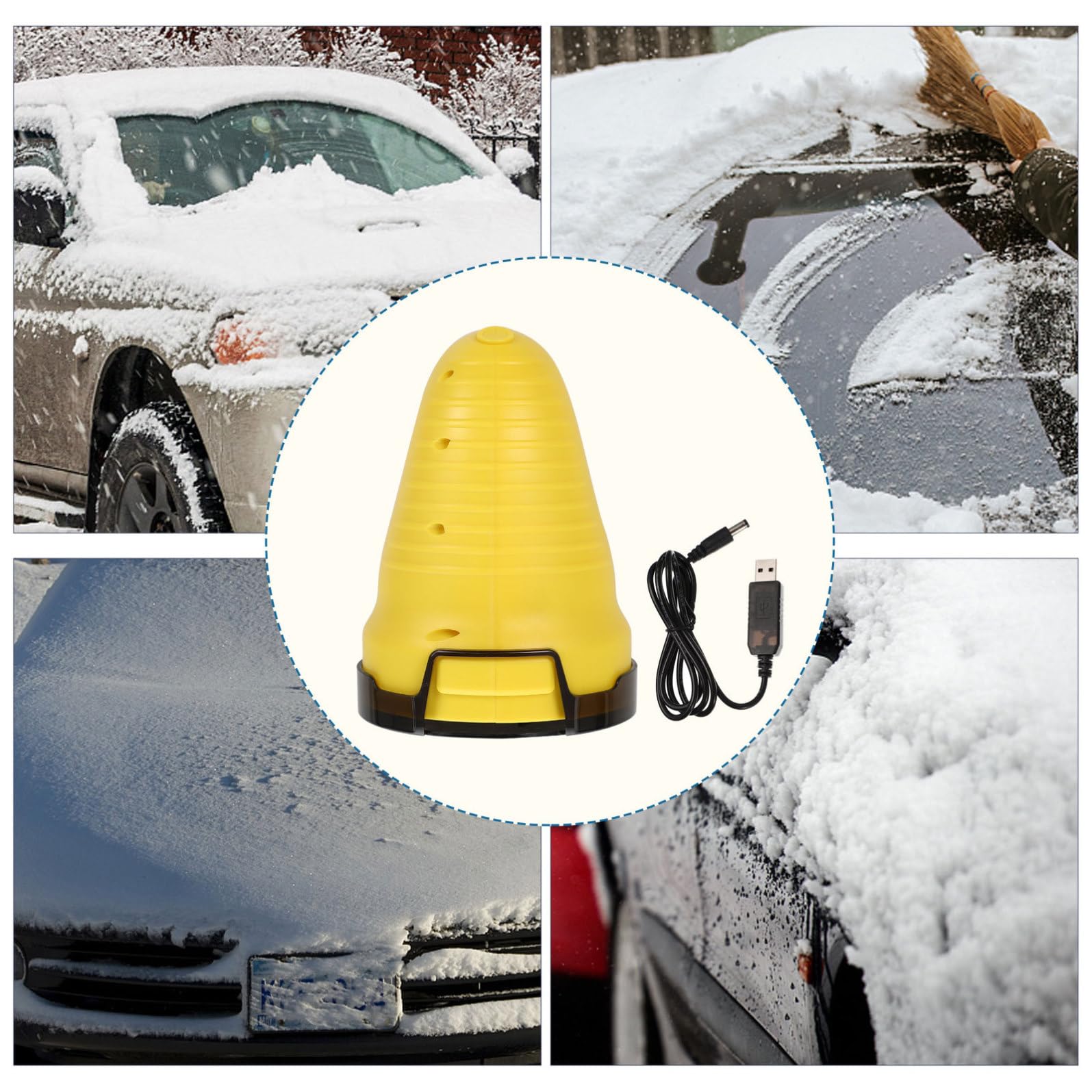 Kichvoe Raschietto per Rimozione Semplice e Veloce del Ghiaccio per Ghiaccio Auto Multifunzione in ABS Spazzola Neve Efficiente e Design Compatto sul Parabrezza