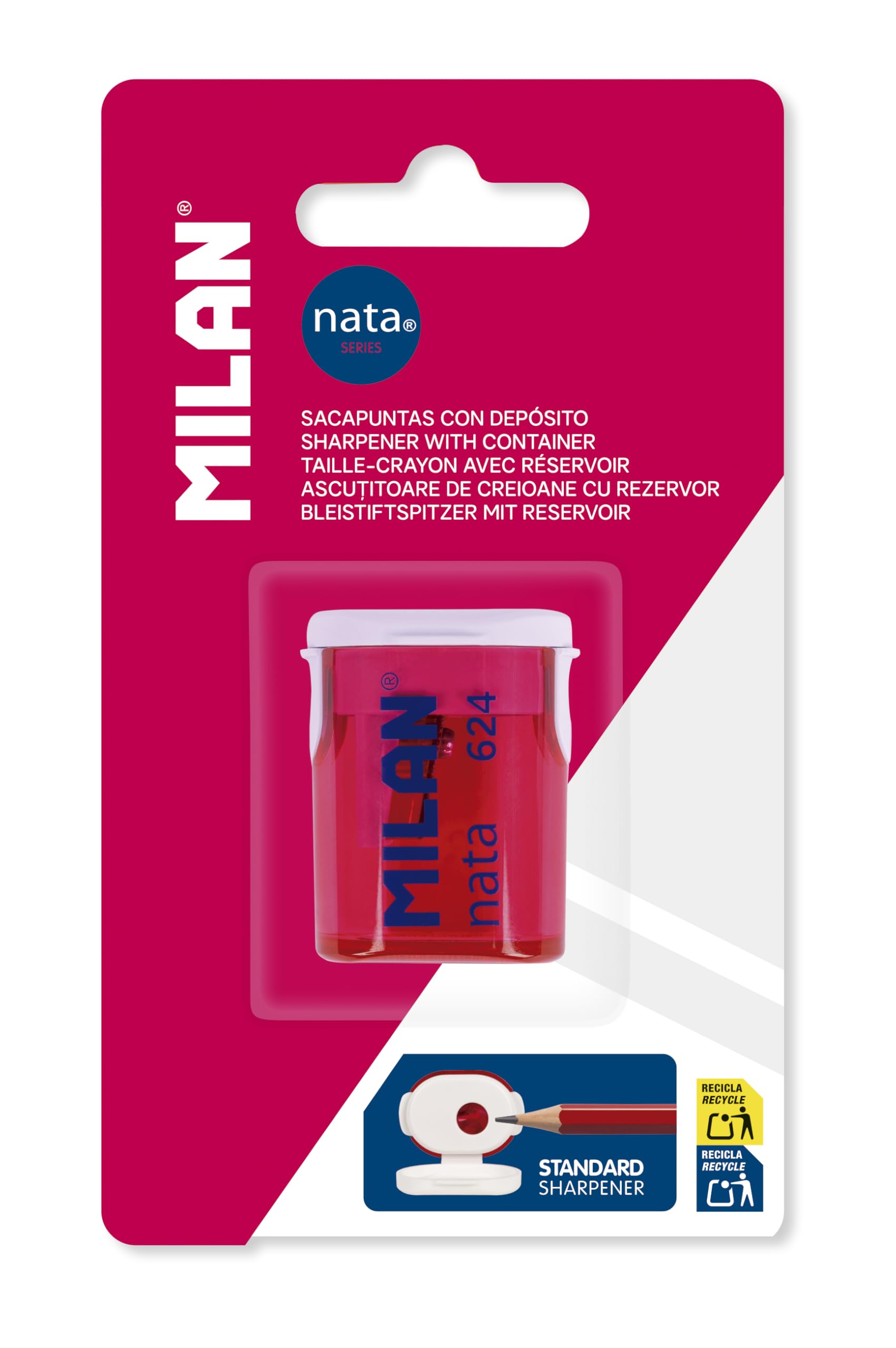 Milan Milan NATA 624 Pencil Sharpener Blister Pack
