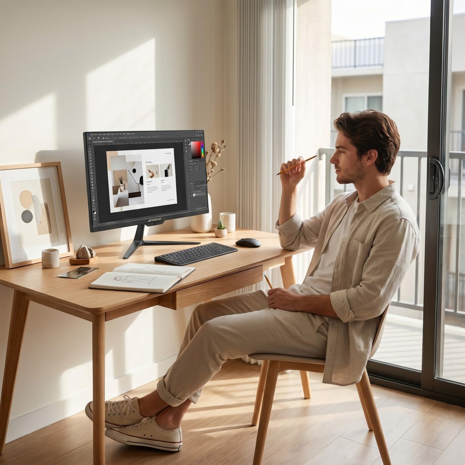 STGsivir Ordinateur Tout en Un, Écran 23.8" FHD, Core i7, 16G RAM, 512G SSD | PC Tout en un, WiFi, BT 5.0, Webcam, Win11 Pro, Noir, All in One PC for Maison & Bureau