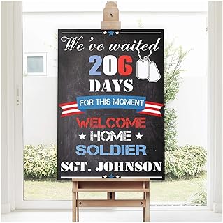 SPEEDYORDERS - Custom Homecoming Sign, Military Homecoming Party Poster Sign, Personalized Military Homecoming Photo Props, Handmade Party Decorations, Size 24x18, 36x24 and 48x36