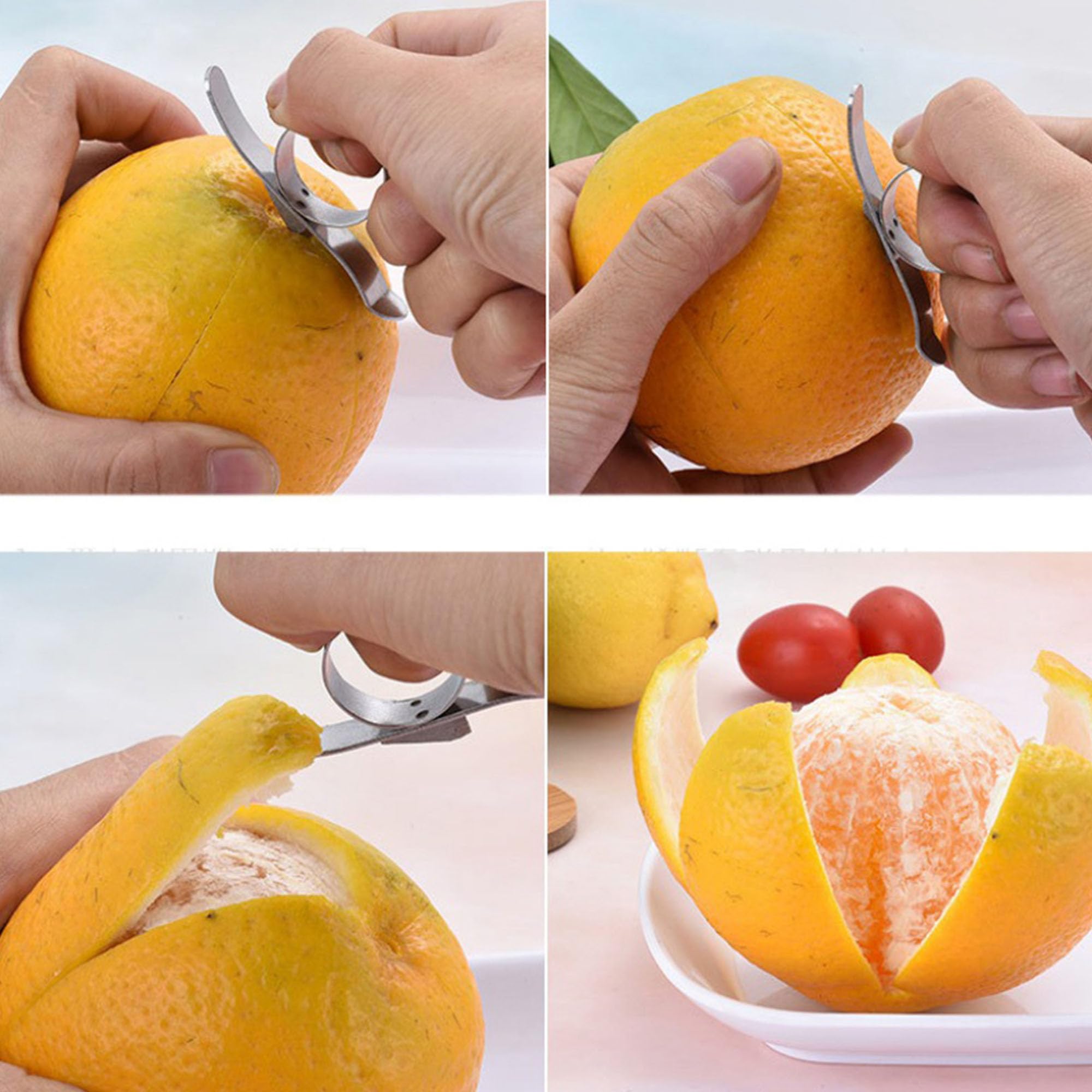 Set 9 Pezzi Pelapatate Per Arance E Agrumi, Sbucciafrutta In Plastica, Strumento Da Cucina Facile, Regalo Per Amici