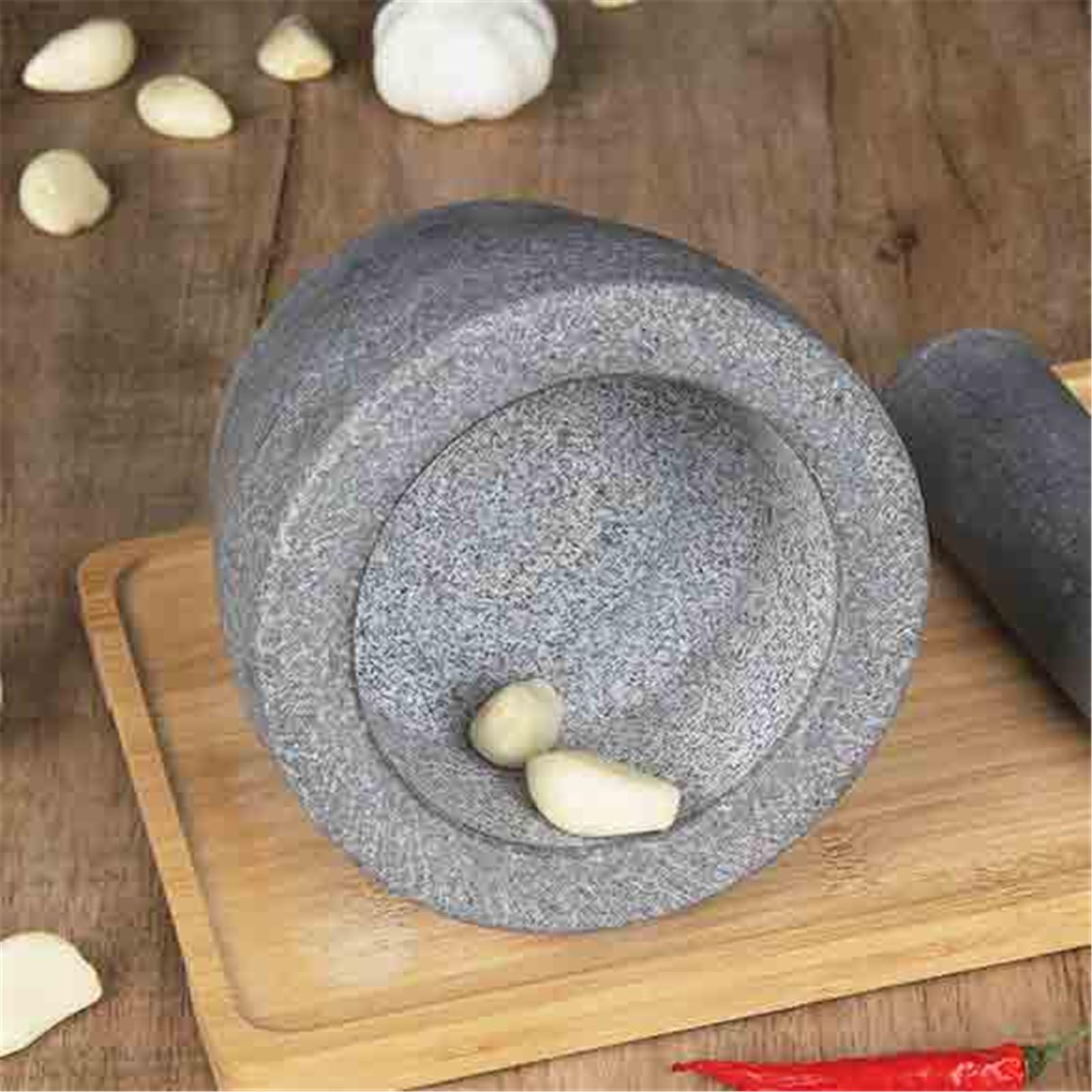 Pratico Set mortaio e pestello dal design interno satinato for cucina