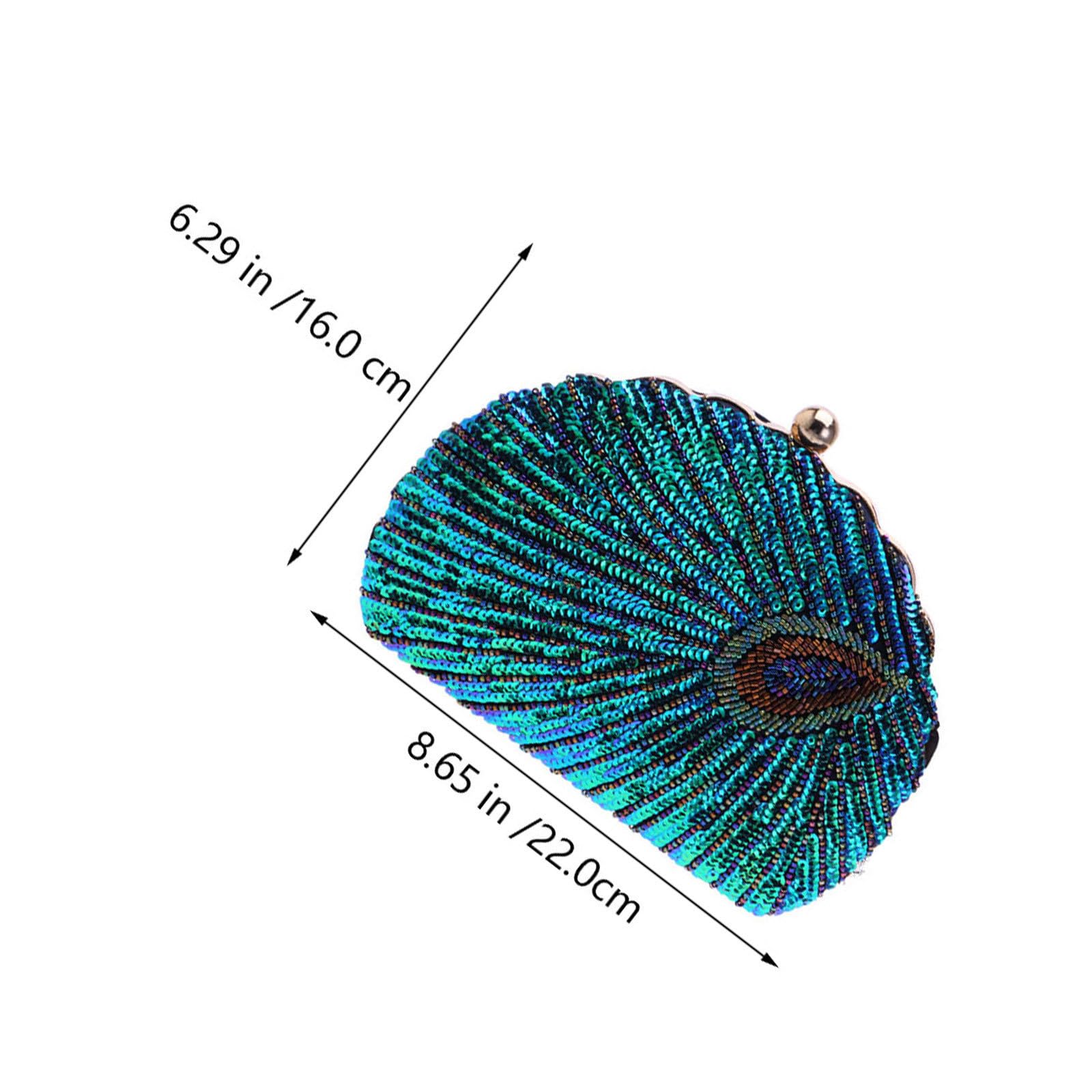 LIFKOME Bolso de Noche Lentejuelas para Mujer, Elegante Bolso de Mano de Poliéster Verde Adecuado para Fiesta y Banquete, Diseño Brillante y Llamativo