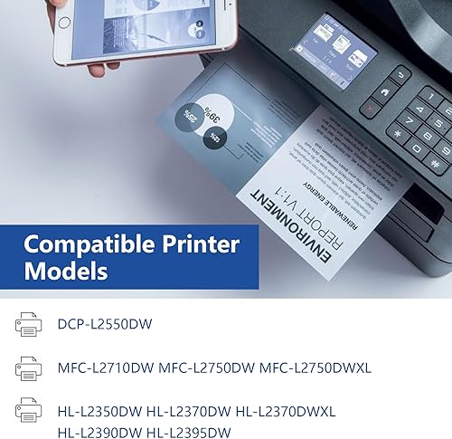 Miniatura 2 de TN730 TN-730 - Cartuchos de tóner negro, paquete de 2 cartuchos de tóner compatibles TN730 de repuesto para impresora DCP-L2550DW MFC-L2710DW