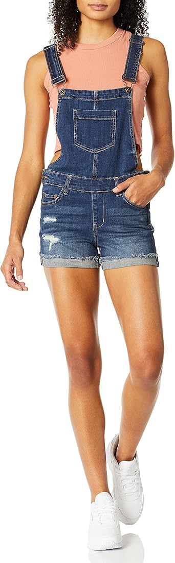 Womens blue jean short overalls Clearance