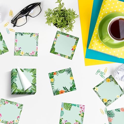 Miniatura 4 de 450 hojas de notas adhesivas de palma tropical notas adhesivas temáticas de verano 287 x 287 pulgadas lindas notas adhesivas pequeñas bloc de notas