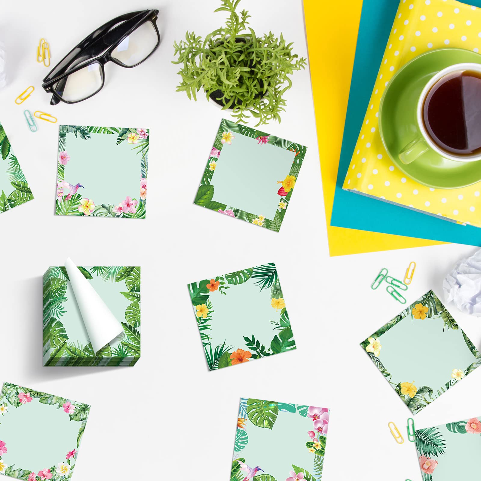 12pcs Summer Themed Flip Flep Note Pads Hawian Trpical Fun Note