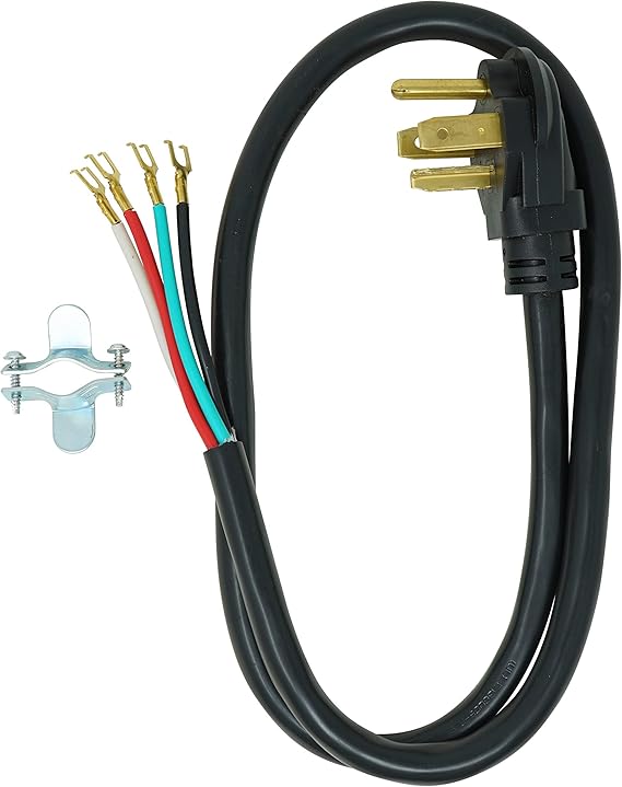 Southwire 9154SW8808 Dryer Power Cord; 4Foot; 1/4Inch Flanged
