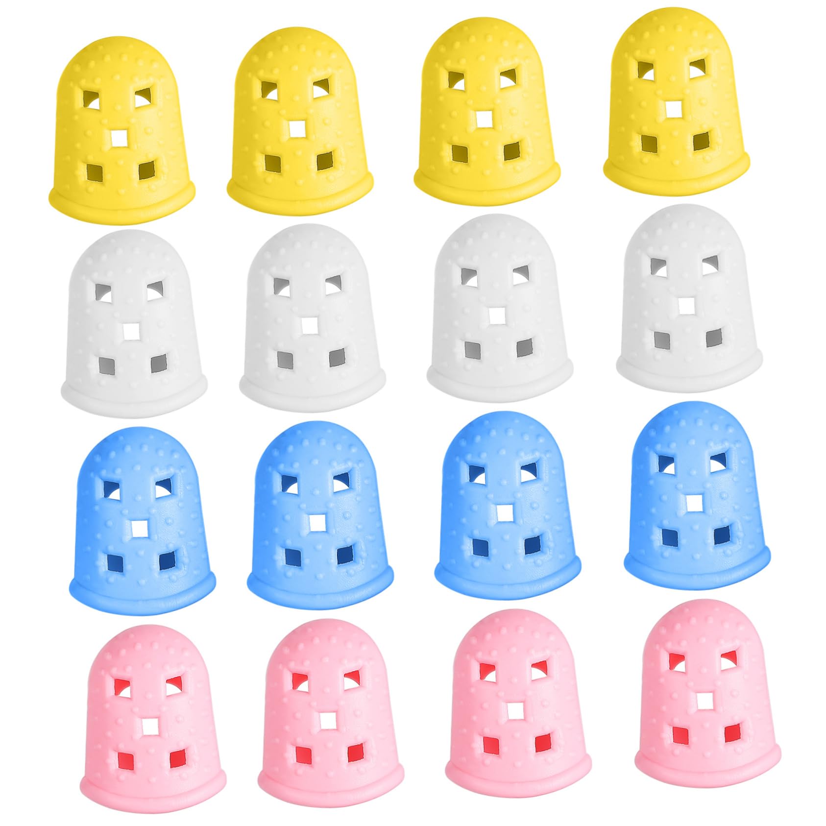 Garneck 16 Pcs Silicone Finger Sleeves Fingertip Protectors for Guitar Ukulele Bass Mandolin Non Slip Comfortable Fit Ventilated for Beginners and Musicians