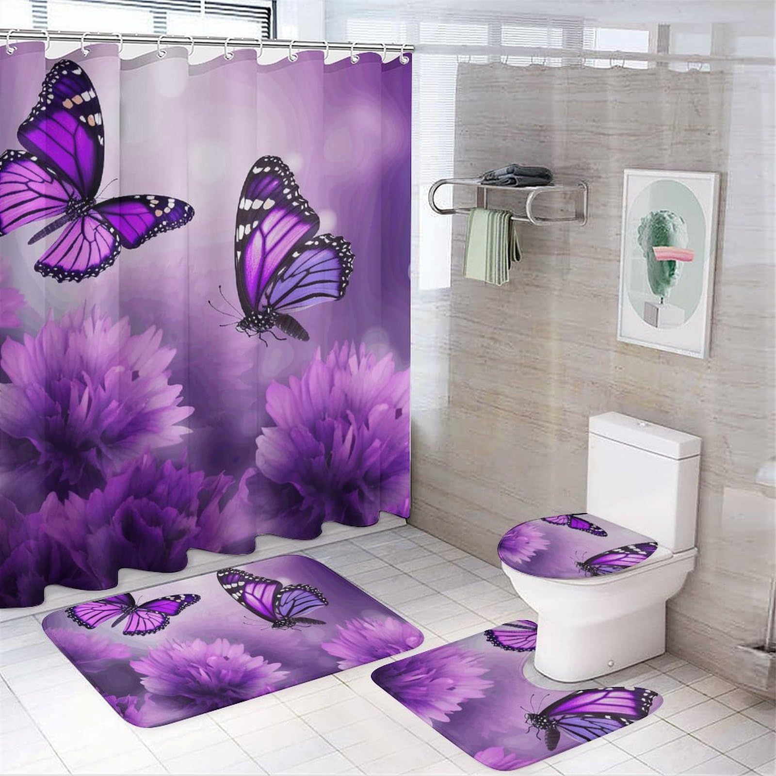 Juego De 4 Cortinas De Ducha Con Diseño De Rana Con Bandera De Puerto Rico  Con, image size:1600x1600