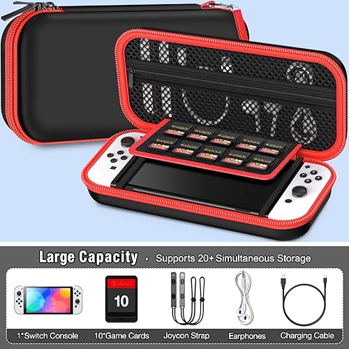 Miniatura 4 de Funda de transporte compatible con Nintendo Switch OLEDSwitch funda protectora de carcasa dura funda de transporte portátil con interruptores bolsa