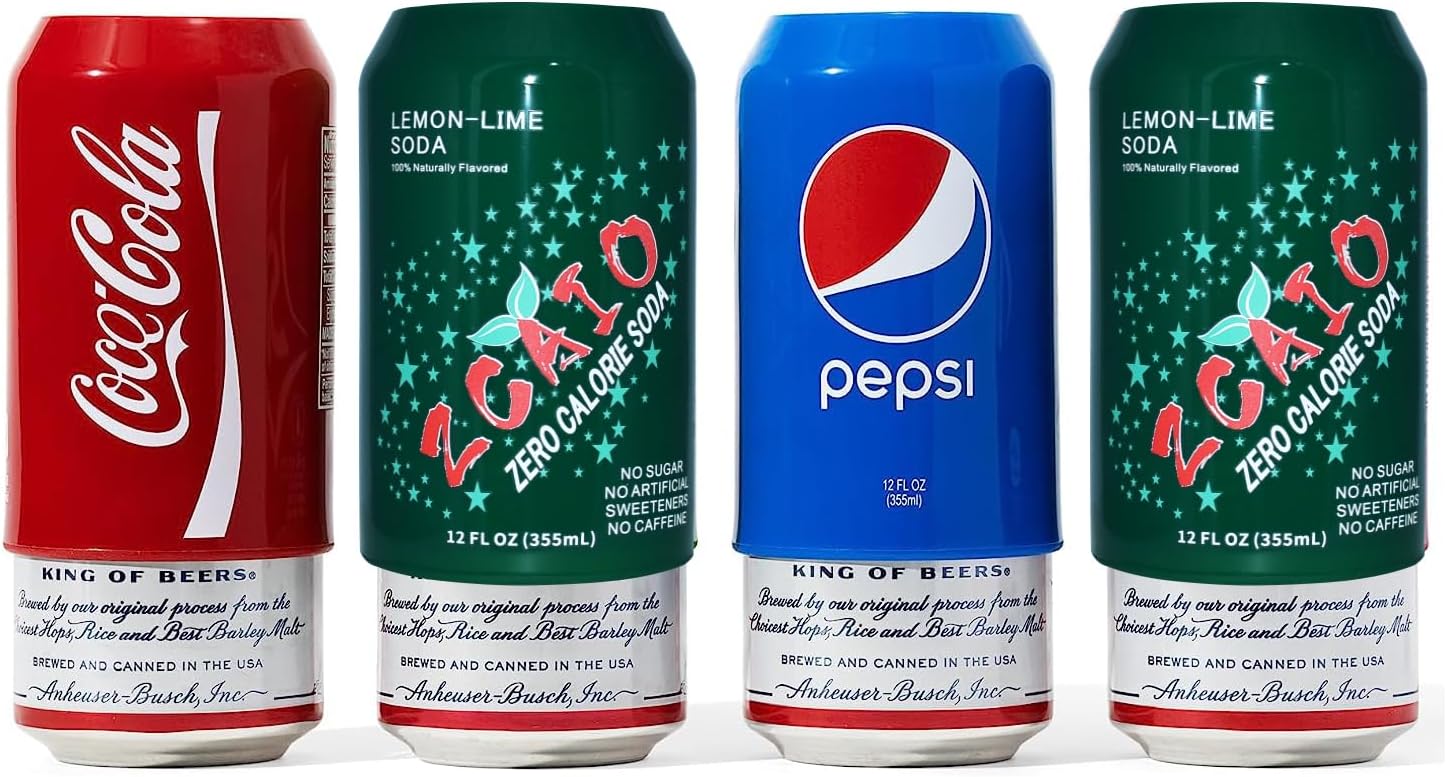 H2makeHide Can as Soda, Can Covers that Look Like Soda, Silicone Disguise Cover Suit for All Standard 12FL OZ 355ml Cans (2 cyan 1 blue 1 red)