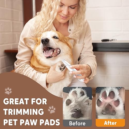 Miniatura 2 de Generic Pet MicroPrecision - Recortadora de pelo de mascotas, multifuncional, impermeable, recargable, con luz LED, recortadora de patas de mascotas