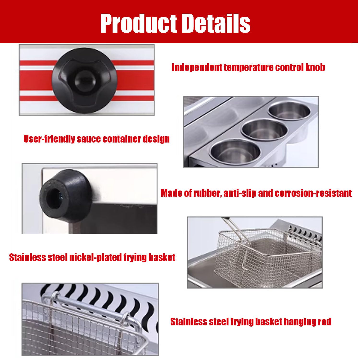 Freidora de Gas Profesional de Acero Inoxidable Comercial,con Cestas Y Tapas,Potencia de Fuego Ajustable Y Control de Temperatura,para Encimera de Restaurante Comercial MáQuina (10l+10l)