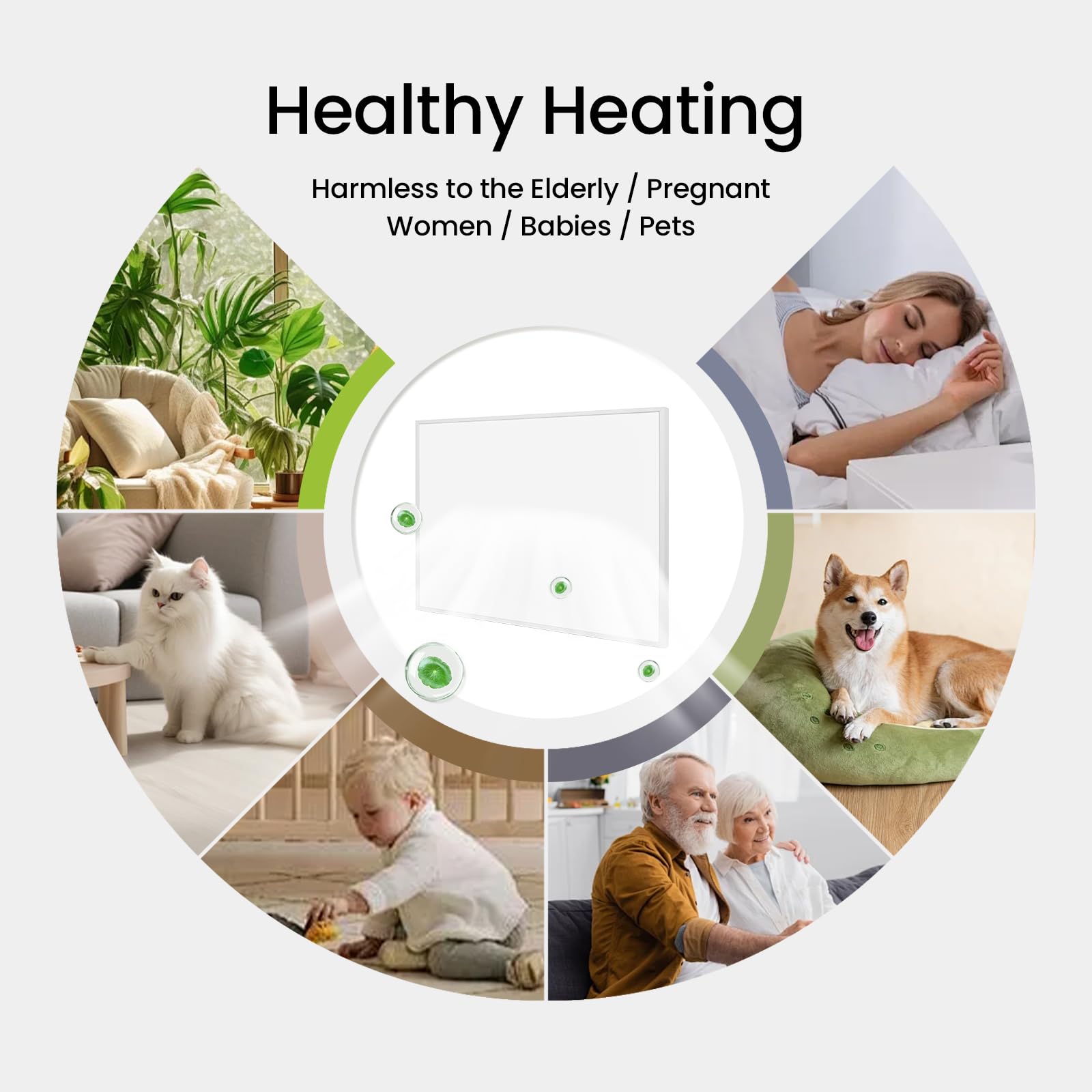 Behaglich Pannello Radiante Infrarossi 300W, Riscaldatore Elettrico a Parete con fino a 120°C - Copertura 5-10㎡ - Raggiunge la Temperatura in 1-3 Minuti - Certificazione TÜV e Garanzia 10 Anni