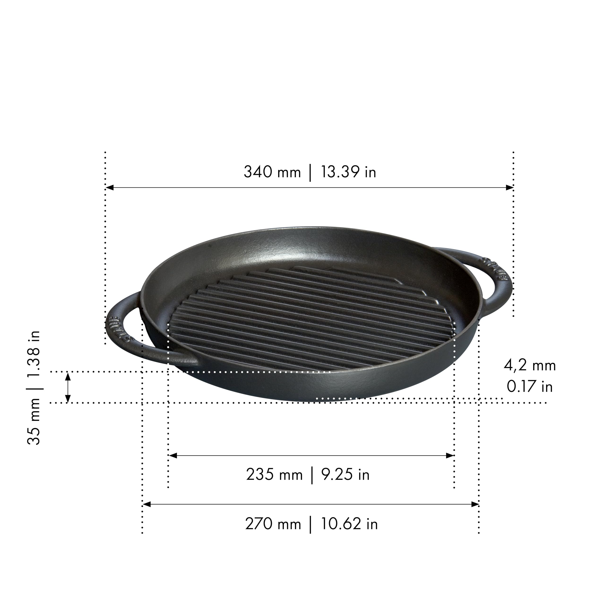 Amazon.com: STAUB Cast Iron 10-inch Pure Grill - Black Matte: Home