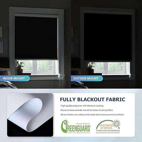 Miniatura 4 de Persianas enrollables motorizadas, persianas automáticas para ventanas con control remoto, persianas enrollables 100% opacas sin cordones para