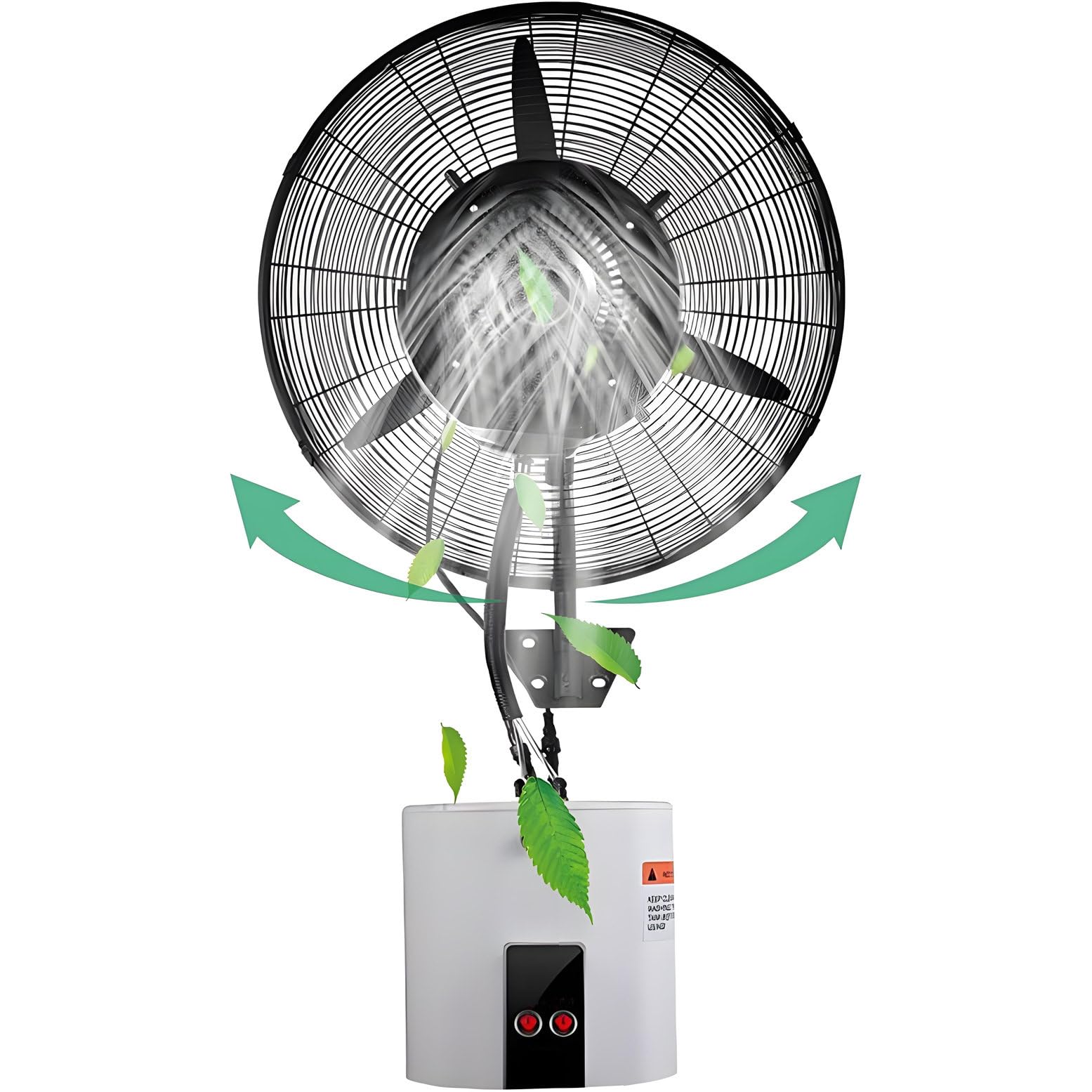 asdchZen Oscillating Wall Mount Misting Fan, Waterproof Industrial Commercial Outdoor Cooling Fan For Greenhouse, Garage, Workshop, Covered Patio,81cm/31.9in