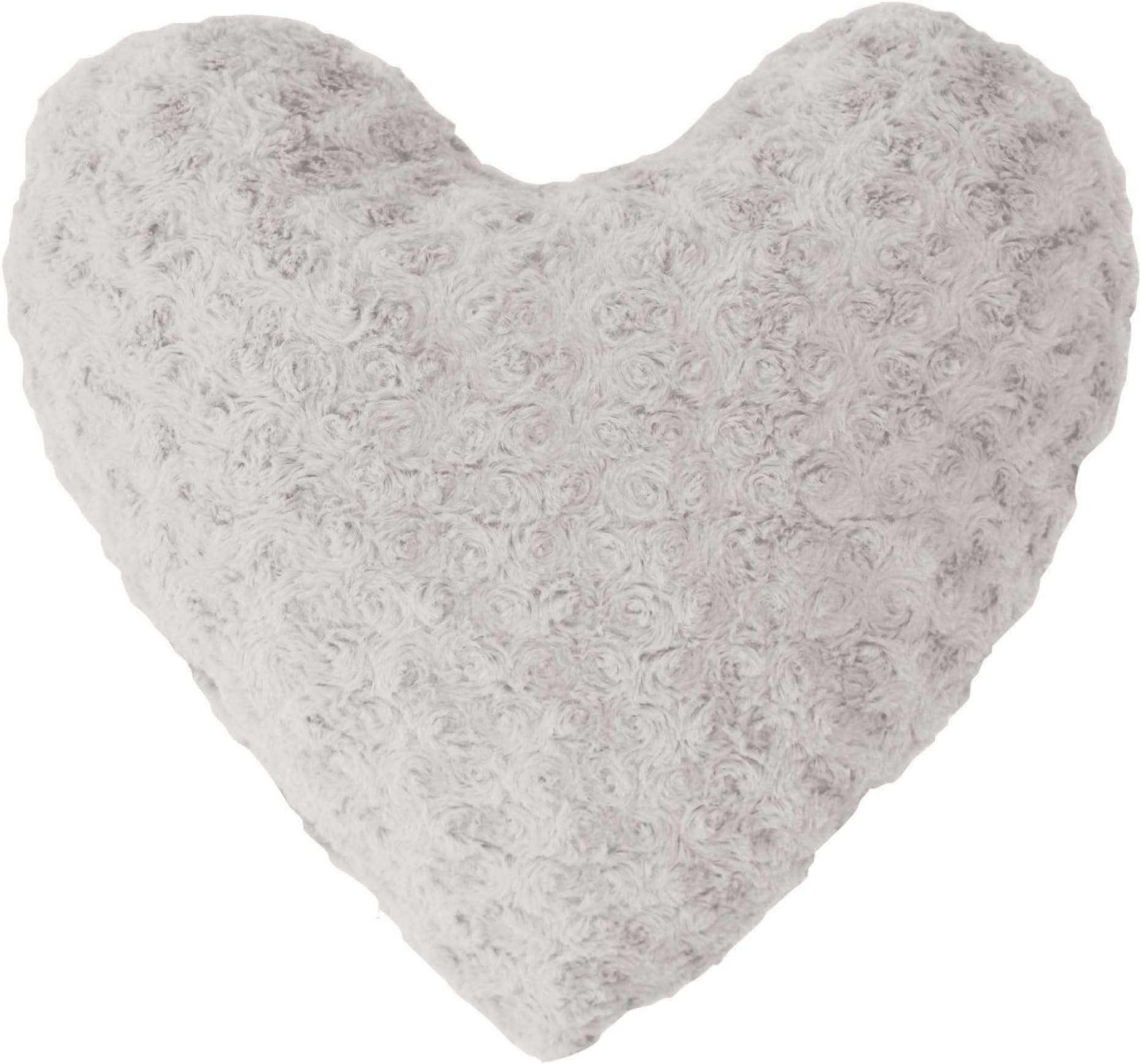 Couleur Montagne Heart Cushion 40X40 Fur Imitation Himalaya GRIS, Polyester, Grey, 40x15x40 cm